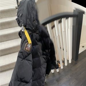 Black medium ladies parajumper masterpiece series winter coat with fox fur hood